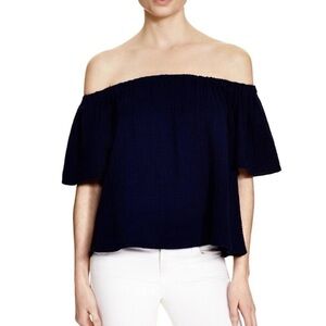 A.L.C. Off-Shoulder Navy Blue Top